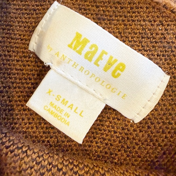 MAEVE for ANTHROPOLOGIE Carys Mock Neck Sweater in Brown & Black Floral XS - Picture 3 of 7